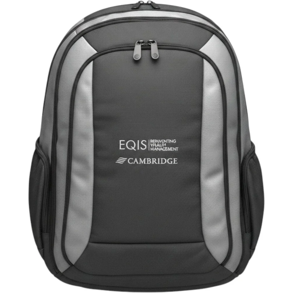 Seville Gear BB-383 Laptop Backpack Black Gray EQIS Cambridge Corporate Tech Bag